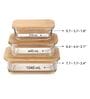 (Set of 3) Airtight Glass Container with Wooden Lid   Storage Jar (Transparent)