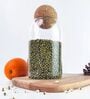 (Set of 3) Airtight Glass Storage Jar with Cork Ball Lid   Round Kitchen Container (Transparent)