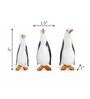 (Set Of 3) Black & White Glass Coloured Penguin