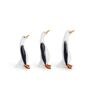 (Set Of 3) Black & White Glass Coloured Penguin