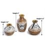 (Set Of 3) Brown Terracotta Hand-Painted Vase