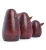 (Set Of 3) Brown Wooden Handcrafted Wooden Bird Decor