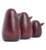 (Set Of 3) Brown Wooden Handcrafted Wooden Bird Decor