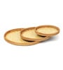 (Set of 3) Classic & Rattan Ceramic Serving Tray (Yellow)