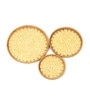 (Set of 3) Classic & Rattan Ceramic Serving Tray (Yellow)
