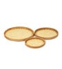 (Set of 3) Classic & Rattan Ceramic Serving Tray (Yellow)