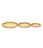 (Set of 3) Classic & Rattan Ceramic Serving Tray (Yellow)
