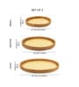 (Set of 3) Classic & Rattan Ceramic Serving Tray (Yellow)