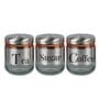 (Set of 3) Classic Collection 360ml Airtight Glass Tea Coffee Sugar Jars