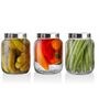 (Set of 3) Classic Collection See Through Lid Glass Storage Jars