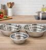 (Set of 3) Classic Collection Small Size Fine Mesh Stainless Steel Colanders