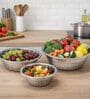 (Set of 3) Classic Collection Small Size Fine Mesh Stainless Steel Colanders