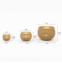 (Set of 3) Gold Texture Round Bowl Tealight Holders