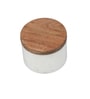 Handmade Marble Condiment Set with Wooden Tray & Brass Lid