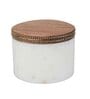 Handmade Marble Condiment Set with Wooden Tray & Brass Lid