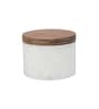 Handmade Marble Condiment Set with Wooden Tray & Brass Lid