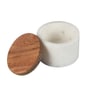 Handmade Marble Condiment Set with Wooden Tray & Brass Lid