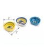 (Set Of 3) Multicolor Clay Blue Pottery Diyas