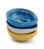 (Set Of 3) Multicolor Clay Blue Pottery Diyas