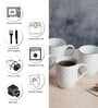 (Set of 4 ) 200ml Golden Line Embossed Designer Coffee Mug (White)