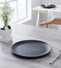 (Set of 4) 10 Inch Handmade Solid Ceramic Dining Plate (Black)