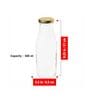 (Set of 4) 500ml Glass Bottle with Airtight Leak-Proof Cap   Milk, Juice, Water, Shakes, Fridge Storage, Outdoor (Transparent)