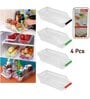 (Set Of 4) Abs Premium Plastic Fridge Storage Organizer