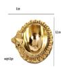 (Set of 4) Akhand Diwali Metal Pooja Diya (Gold)