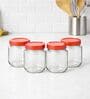 (Set of 4) Classic Collection 500ml Round Shape Glass Storage Jars with Plastic Lid