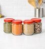 (Set of 4) Classic Collection 500ml Round Shape Glass Storage Jars with Plastic Lid