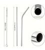 (Set of 4) Classic Collection Bent Design Stainless Steel Reusable Drinking Straws