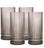 (Set of 4) Elysia 450 ml Glass Long Drink Glass Grey