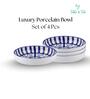 (Set of 4) Fine Durable Scratch Resistant Porcelain Serving Bowl