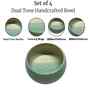 (Set of 4) Handcrafted Dual Tone 150ml Dinner Bowl (Green)