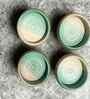 (Set of 4) Handcrafted Dual Tone 150ml Dinner Bowl (Green)
