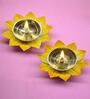 (Set of 4) Kamal 1.5 Inch Brass Pooja Diya (Multicolour)