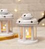 (Set of 4) Lantern Hanign T- Light Holder (White)