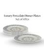 (Set of 4) Luxury Scratch & Chip Resistant Bone-Ash Free Porcelain Dinner Plate