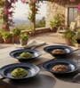 (Set of 4) Premium Scratch & Chip Resistant Porcelain Deep Plate