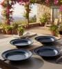 (Set of 4) Premium Scratch & Chip Resistant Porcelain Deep Plate