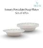 (Set of 4) Premium Scratch & Chip Resistant Porcelain Deep Plate