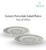 (Set of 4) Premium Scratch & Chip Resistant Porcelain Salad Plate
