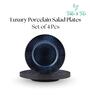(Set of 4) Premium Scratch & Chip Resistant Porcelain Salad Plate