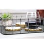 (Set of 4) Round Marble with Brass Inlay Table Coster