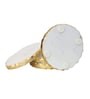 (Set of 4) Round Marble with Brass Inlay Table Coster