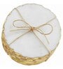 (Set of 4) Round Marble with Brass Inlay Table Coster