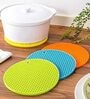 (Set of 4) Silicone Food Grade Heat Resistant, Non Slip Trivet Mats