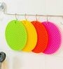 (Set of 4) Silicone Food Grade Heat Resistant, Non Slip Trivet Mats