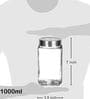 (Set of 4) Square Collection 1000ml See Through Lid Glass Storage Jars