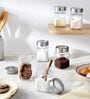 (Set of 4) Square Collection See Through Lid Glass Storage Jars